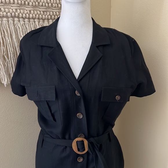 Talbots linen black dress sz 12 - Picture 2 of 8